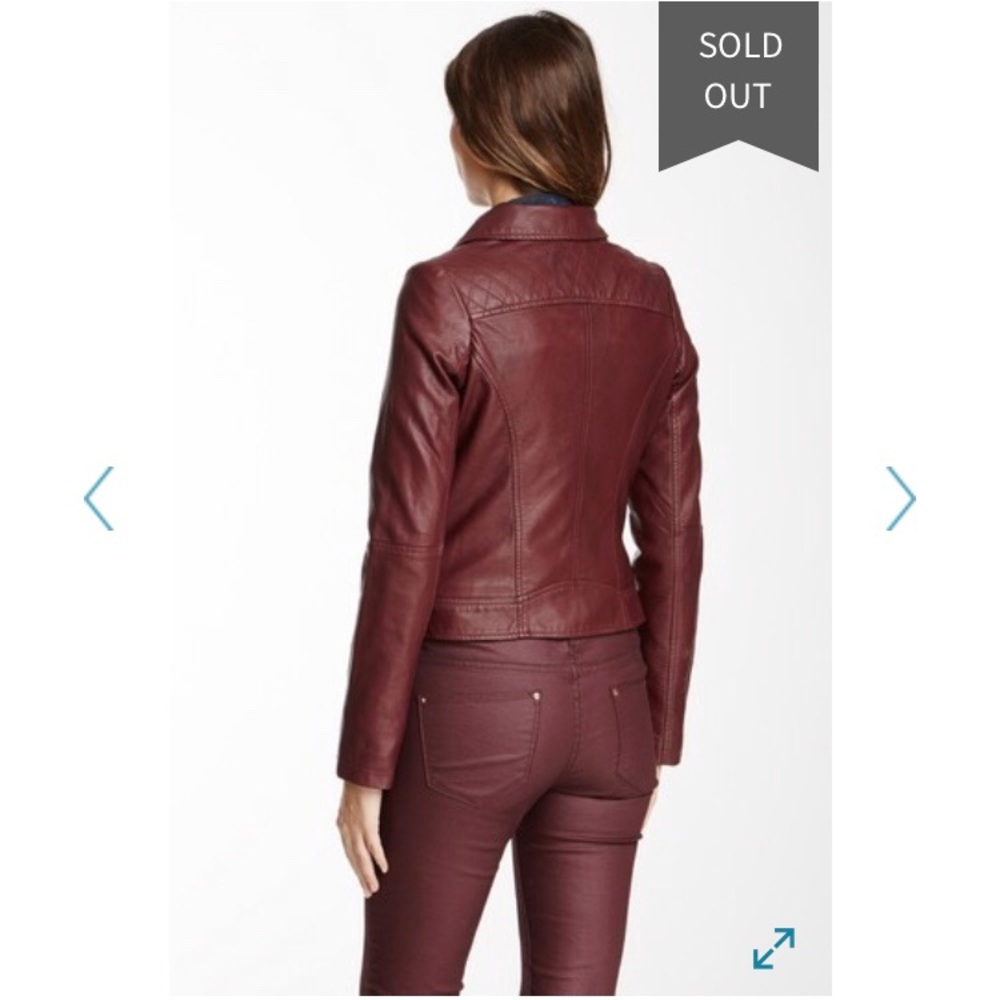 Coffee Shop- Faux Leather Moto Jacket - Picture 3 of 4